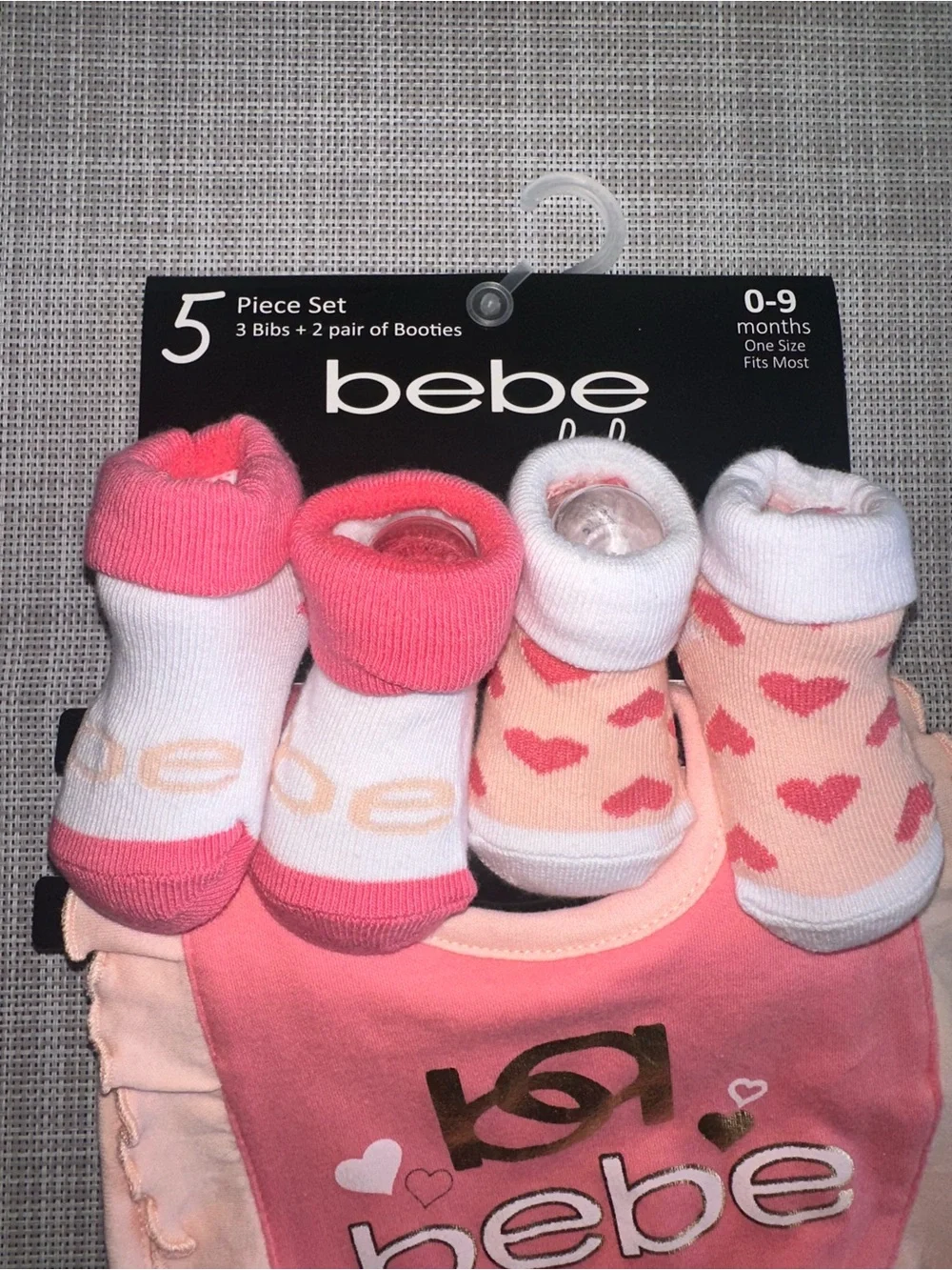 New Bebe Baby Bib & Bootie Set